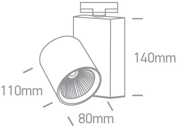 15W LED šviestuvas į bėgelius, baltas, 3000K, 65611NT/W/W
