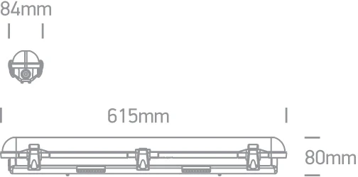 15W LED T8 šviestuvas, pilkas, 4000K, 38118M/C