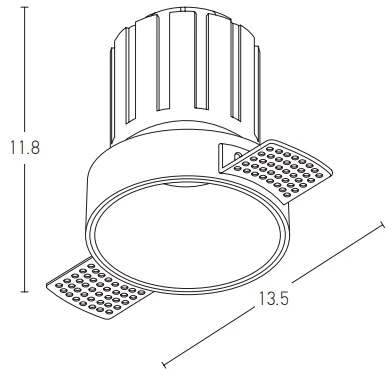 15W LED užglaistomas šviestuvas, baltas, 3000K, S097