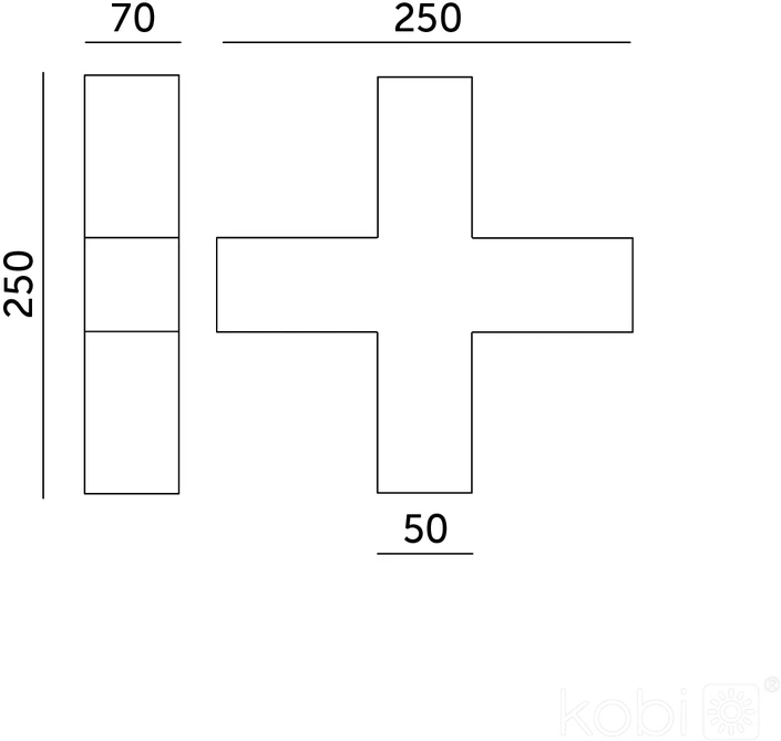 15W Linijinio šviestuvo KOLINE K2 X formos sujungimas, baltas, 3000/4000/6500K