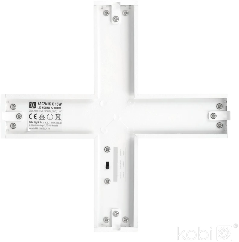 15W Linijinio šviestuvo KOLINE K2 X formos sujungimas, baltas, 3000/4000/6500K