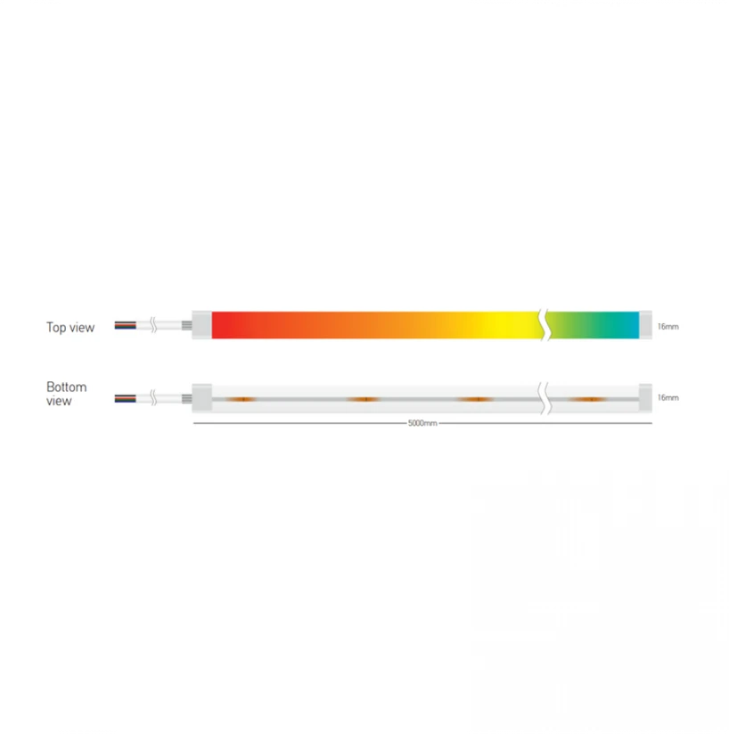 15W/m LED skaitmeninė NEON juosta, 24V, 70LEDs/m, 3000K/RGB, IP67, 5m ritė, LS76
