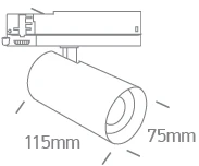 16/18/20/22W LED akcentinis šviestuvas į 3 fazių bėgelius, baltas, 3000/3500/4000K, 65670BT/W/V