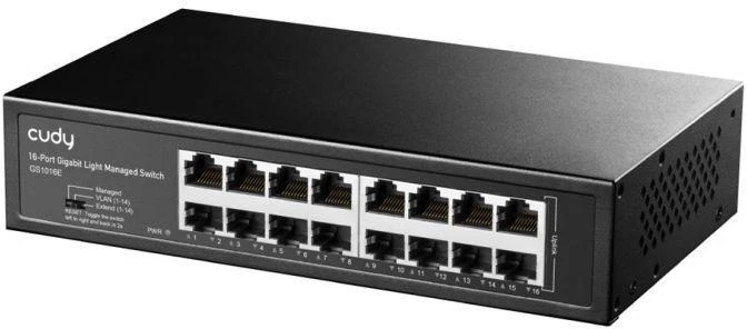 Ausinės 16 prievadų gigabitinis komutatorius CUDY GS1016E
