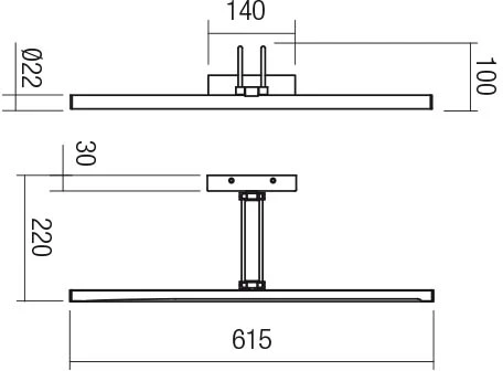 16,4W LED sieninis šviestuvas IKON, juodas, 3000K, 01-3471