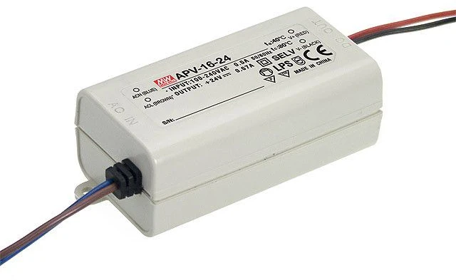 16W impulsinis maitinimo šaltinis MEAN WELL, 24V, 0.67A