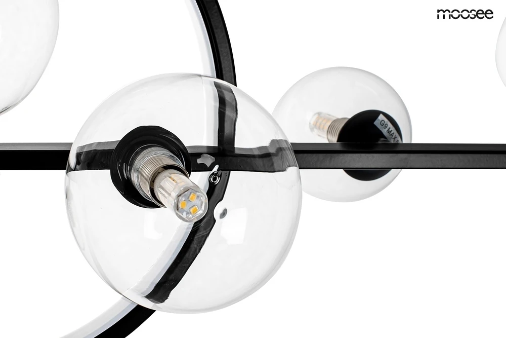 16W LED + 7xG9 pakabinamas šviestuvas ALURE LINE TWIN 90, juodas, 3000K, lemputės parduodamos atskirai