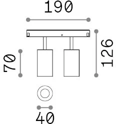 16W LED akcentinis šviestuvas į magnetinę sistemą EGO, juodas, 2700K, 48V, DALI, 340241