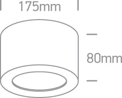 Lubinis šviestuvas 16W LED cilindro formos šviestuvas, baltas, 3000K, 12116FD/W/W