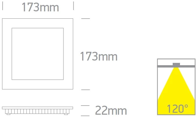 16W LED įleidžiama panelė, balta, 3000/4000/5700K, 50116FA/W/V