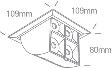 16W LED įleidžiamas pakreipiamas šviestuvas, baltas, 3000K, 51406B/W/W