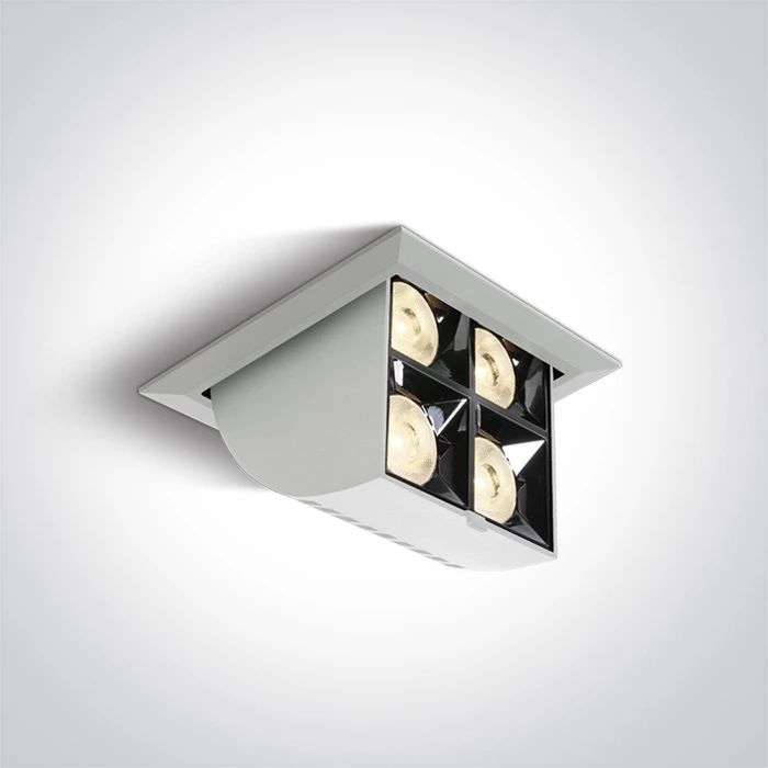 16W LED įleidžiamas pakreipiamas šviestuvas, baltas, 3000K, 51406B/W/W