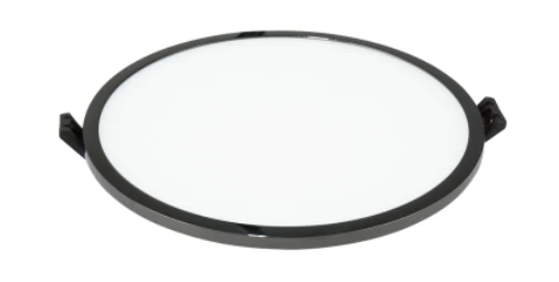 16W LED įmontuojama panelė, apvali, juodai chromuotu korpusu, 3000K