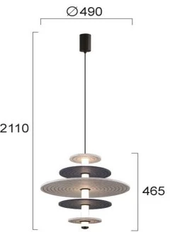 16W LED pakabinamas šviestuvas AZUL, mėlynos/pilkos/juodos sp., 3000K, 4322300