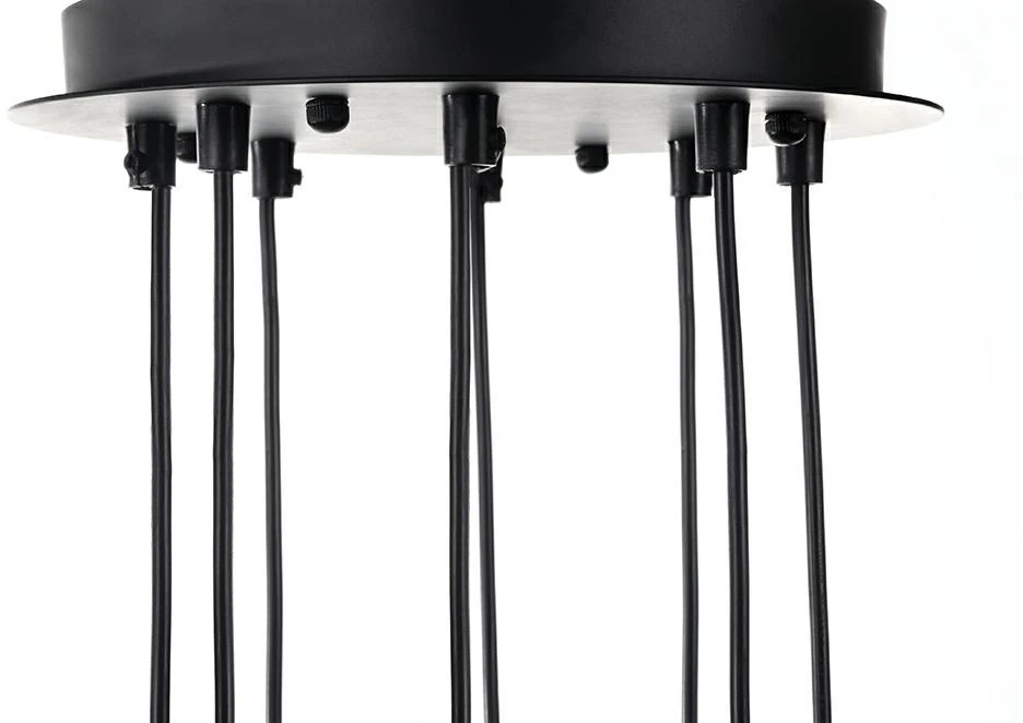 16W LED pakabinamas šviestuvas FLUSSO 8, juodas, 3000K