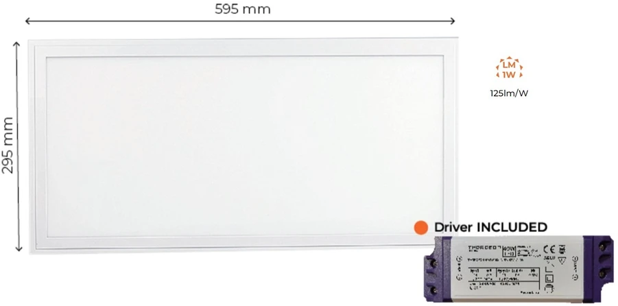 16W LED panelė THORGEON GEN2 60x30cm, balta, 4000K