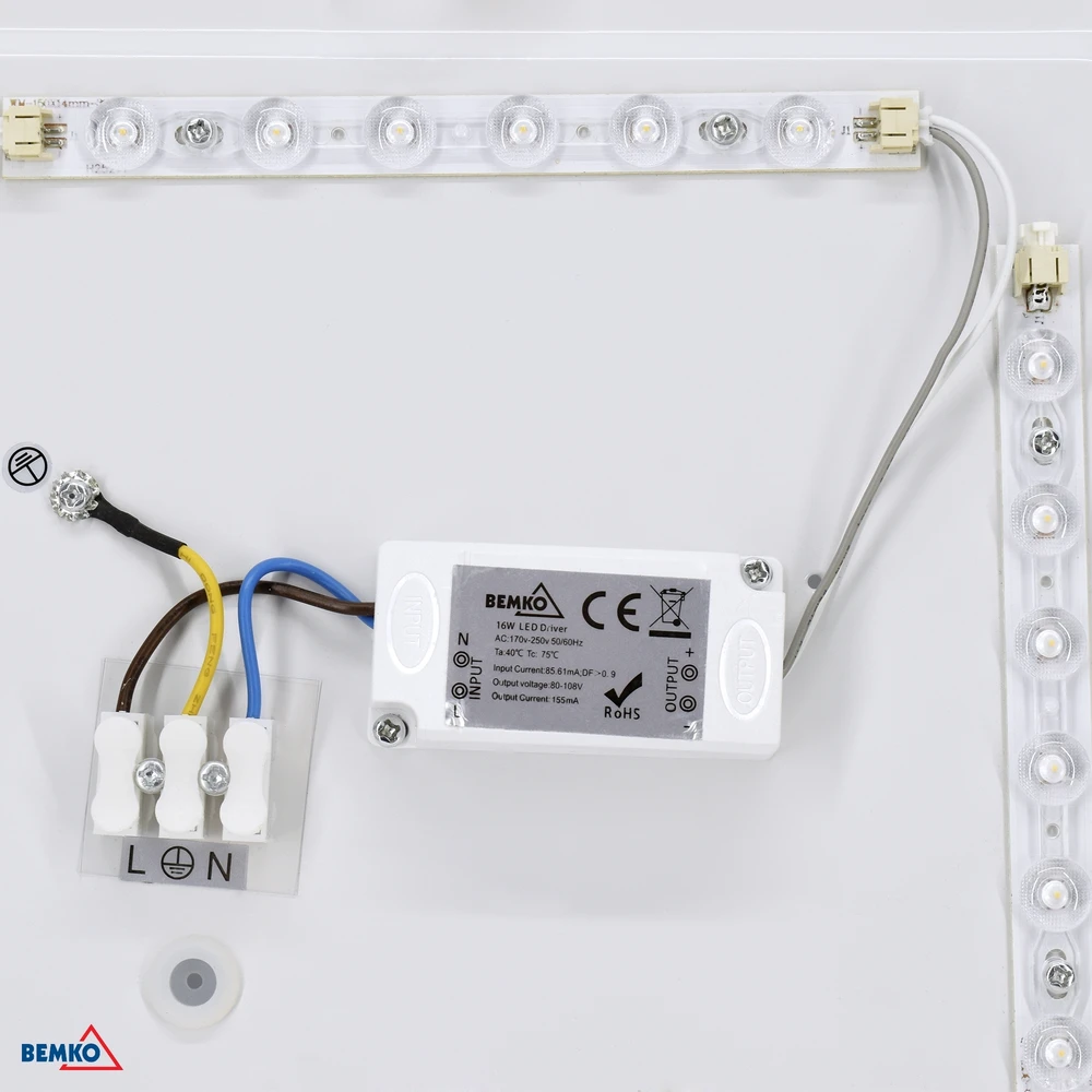Bemko 16W LED paviršinė panelė TOFIR, aliuminio sp., 4000K, IP40