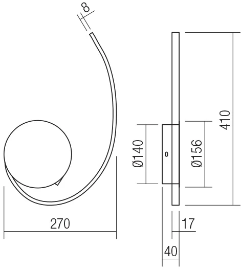 16W LED sieninis šviestuvas NEXUS, baltas, 4000K