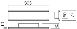 16W LED sieninis šviestuvas RAIL, baltas, 3000K, 01-2298
