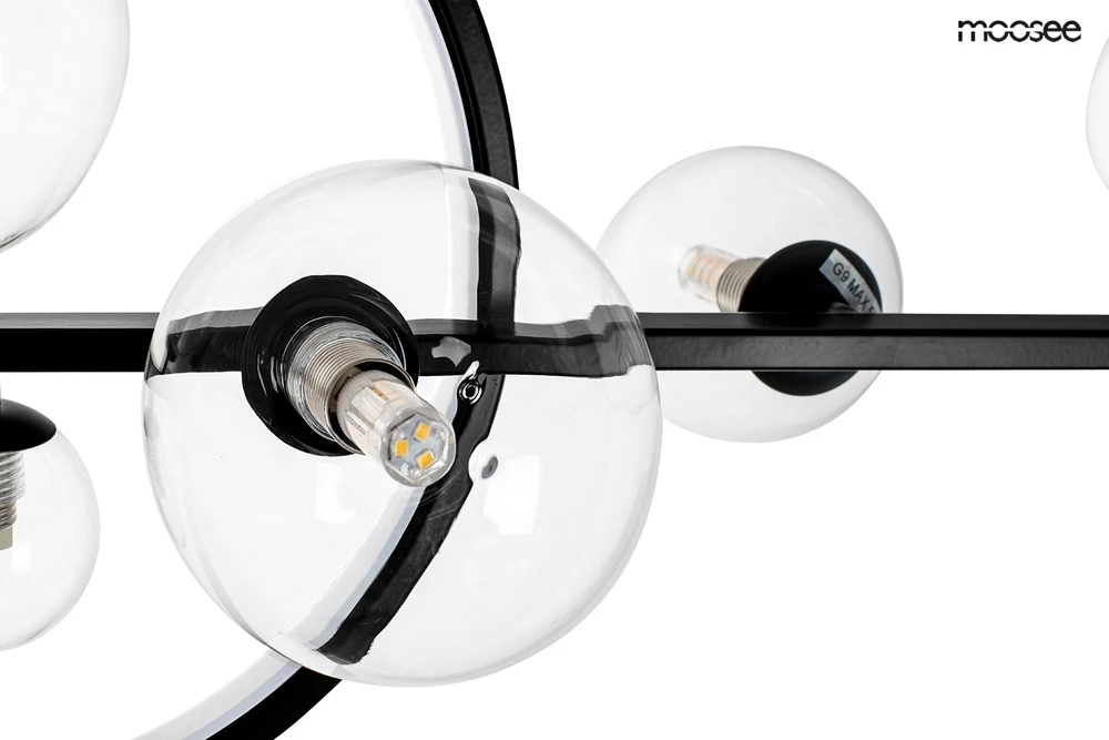 17W LED + 10xG9 pakabinamas šviestuvas ALURE LINE TWIN 120, juodas, 3000K, lemputės parduodamos atskirai