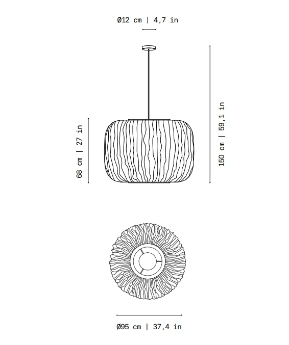 17W LED pakabinamas šviestuvas CORAL SEA XL, juodas, 2700K, dimeriuojamas