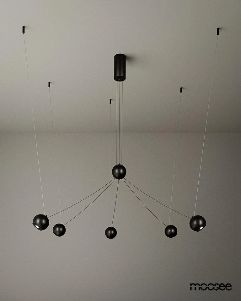 17W LED pakabinamas šviestuvas OCTO 5, juodas, 3000K
