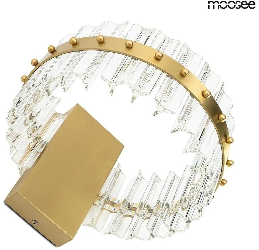 17W LED sieninis šviestuvas SATURNUS WALL, aukso sp., 3000K