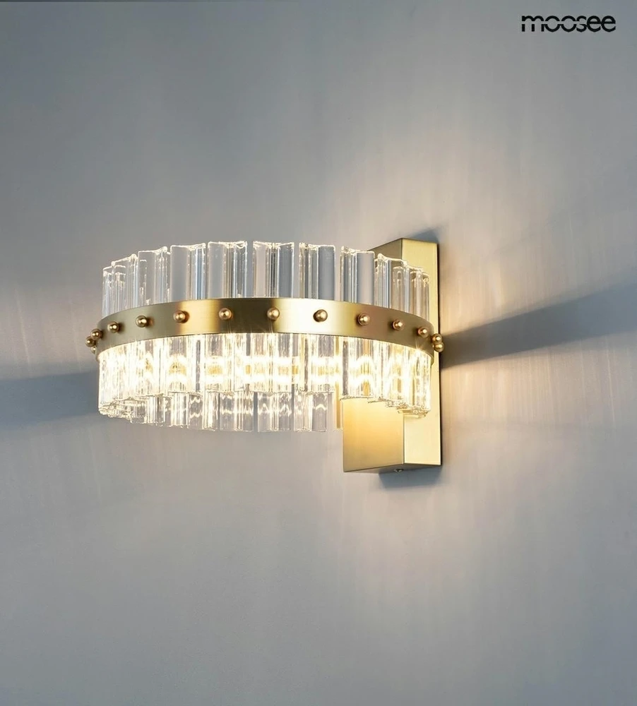17W LED sieninis šviestuvas SATURNUS WALL, aukso sp., 3000K