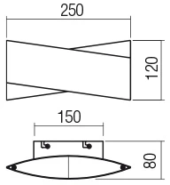 17W LED sieninis šviestuvas XAVIER, baltas/aukso sp., 3000K, 01-2380