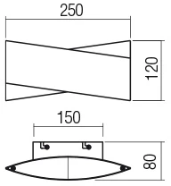 17W LED sieninis šviestuvas XAVIER, juodos/aukso sp., 3000K, 01-2381
