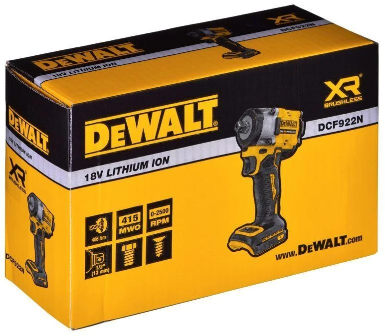 Dewalt smūginis veržliasukis DCF922N 1/2";18V 406Nm be akumuliatoriaus ir kroviklio