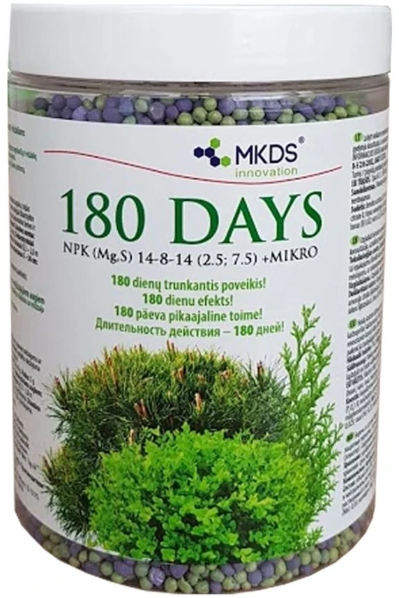 180 DAYS ilgo poveikio trąšos spygliuočiams ir visžaliams, 1kg