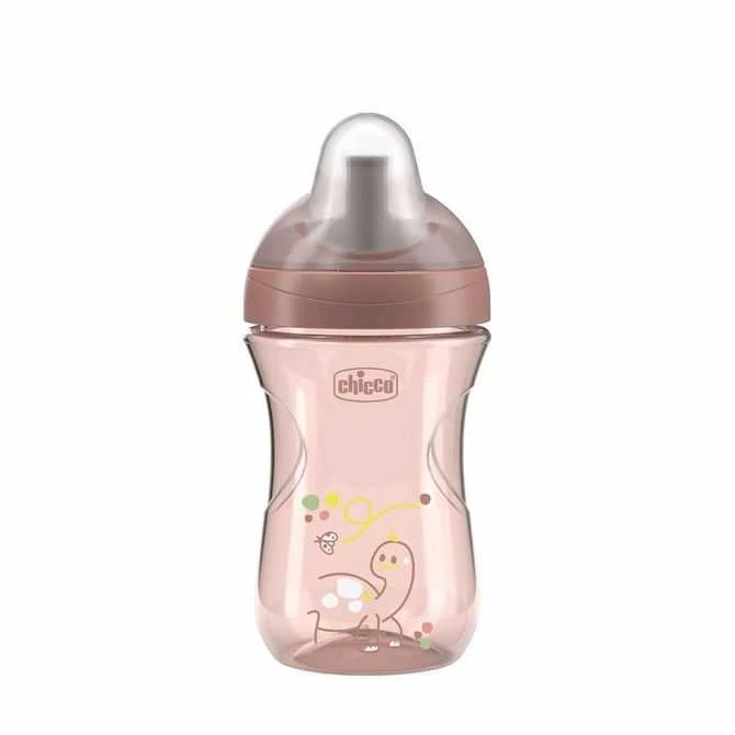 Chicco Puodelis su šiaudeliu, apsaugantis nuo išsiliejimo, 266 ml, persikų spalvos, 12 mėn.+