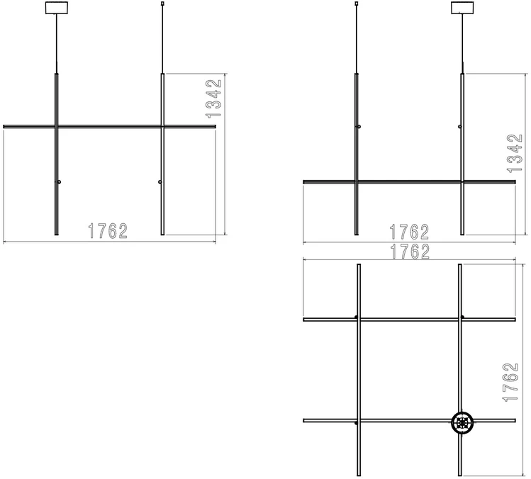 180W LED pakabinamas šviestuvas COORDINATES MODULE S, šampano sp., 2700K, dimeriuojamas