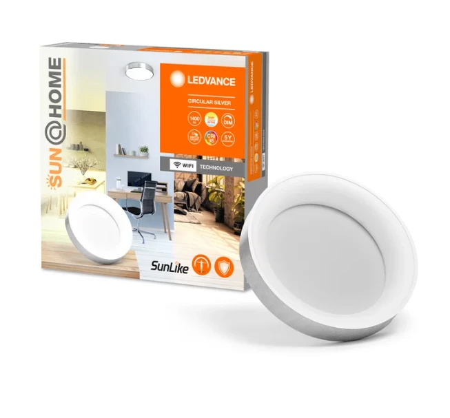 Lubinis šviestuvas 18,5W LED paviršinis šviestuvas SUNATHOME, sidabro sp., 2200-5000K, dimeriuojamas