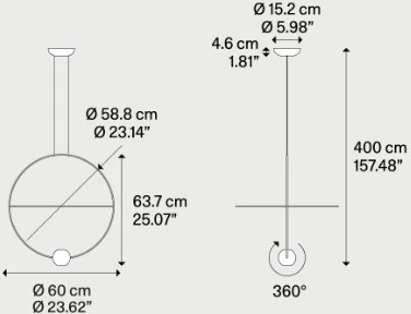 18+9W LED pakabinamas šviestuvas ELARA MEDIUM, juodas, 3000K, dimeriuojamas