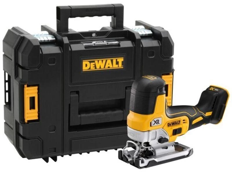 DEWALT akumuliatorinis siaurapjūklis DCS335NT 18V be akumuliatoriaus ir kroviklio su lagaminu TSTAK