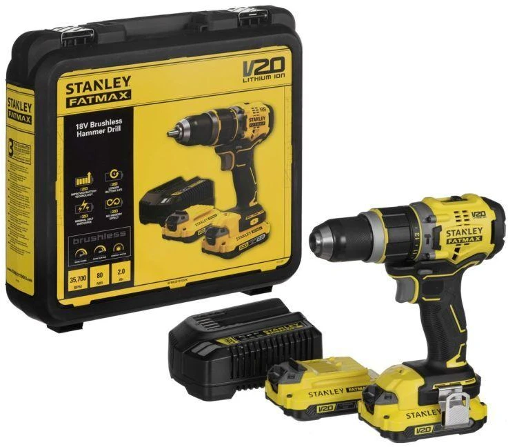 Smūginis  STANLEY SFMCD721D2K akumuliatorinis gręžtuvas 18V