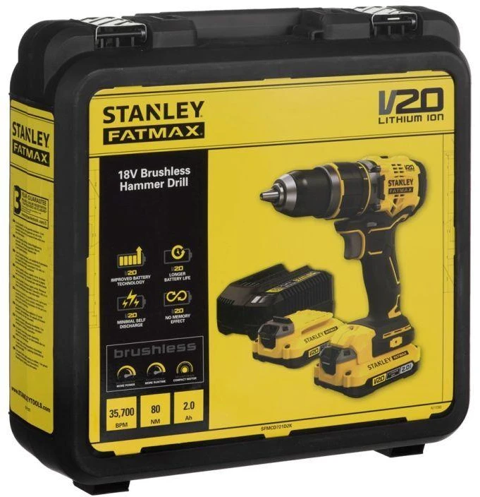 Smūginis  STANLEY SFMCD721D2K akumuliatorinis gręžtuvas 18V