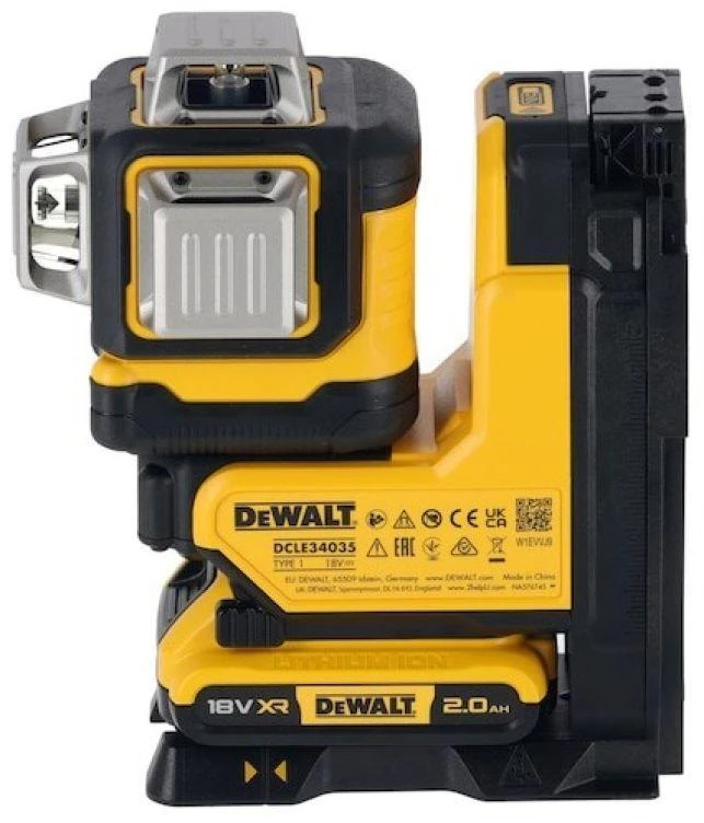 Dewalt 18V XR 3x360 žalias lazeris su nuotolinio valdymo pulteliu, 1x2Ah