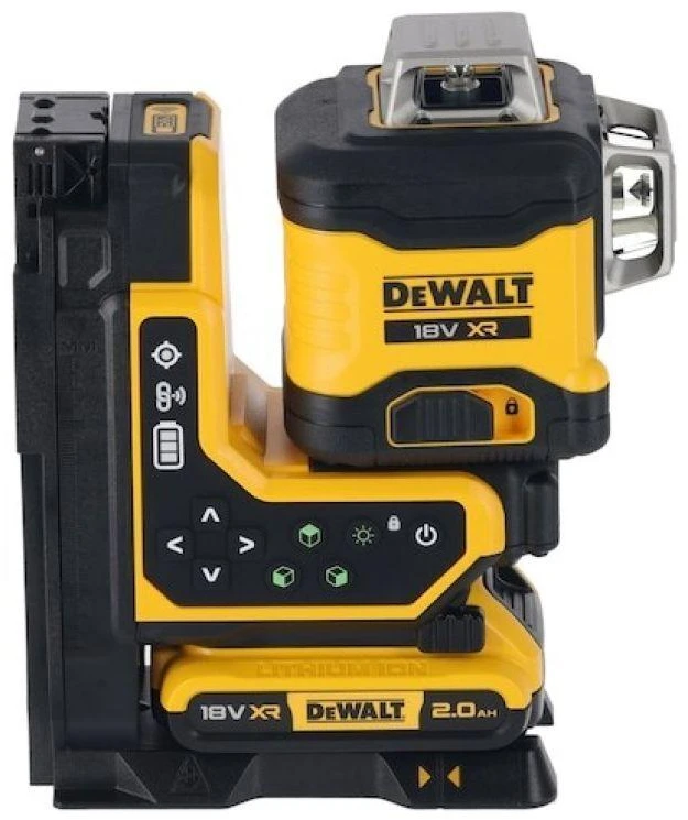 Dewalt 18V XR 3x360 žalias lazeris su nuotolinio valdymo pulteliu, 1x2Ah