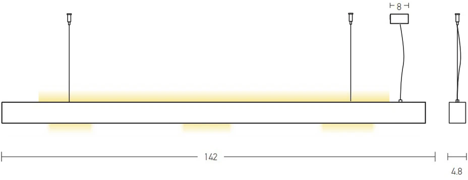 18W + 36W LED pakabinamas šviestuvas, aukso/bronzos sp., 3000K, 22208
