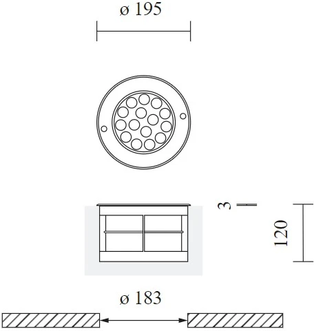 18W LED įleidžiamas į grindinį lauko šviestuvas ZOYA, plieno sp., 4000K, IP67