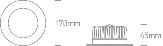 18W LED įleidžiamas šviestuvas, baltas, 3000K, 10118B/W/W