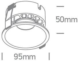 18W LED įleidžiamas šviestuvas, juodas, 3000/3500/4000K, 10118DX/B/V