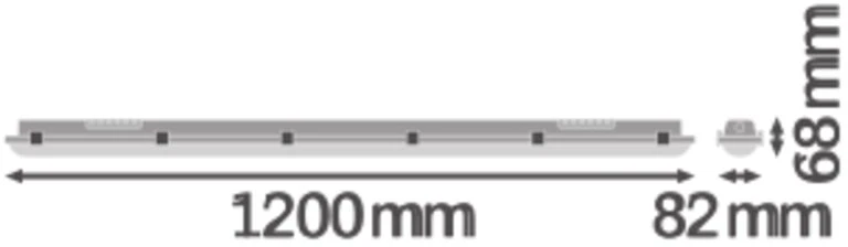 Ledvance 18W LED linijinis šviestuvas DAMP PROOF SENSOR, pilkas, 4000K, 120cm, su judesio davikliu