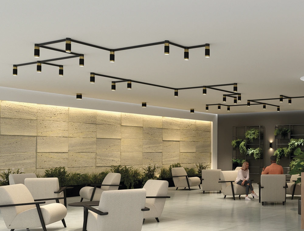 18W LED lubinis šviestuvas LUX, aukso/juodos sp., 3000K, P3989100ON