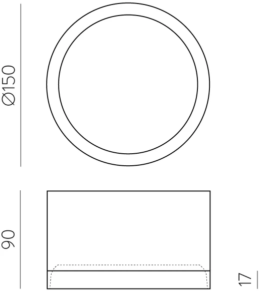 18W LED lubinis šviestuvas TECH, juodas, 3000/4000K, IP44, P3987170N
