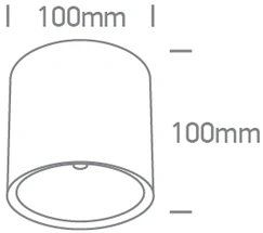 Lubinis šviestuvas 18W LED lubinis vidaus/lauko šviestuvas, juodas, 3000K, IP65, 67540B/B/W