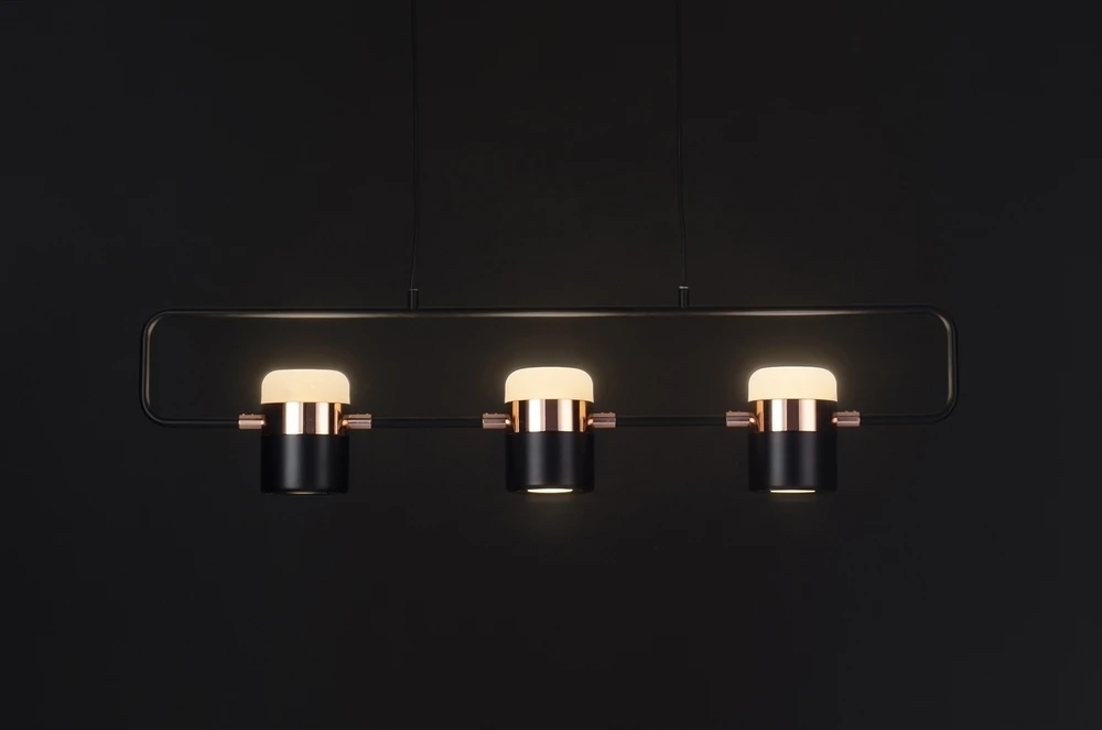 18W LED pakabinamas šviestuvas BLINK 3, juodos/vario sp., 3000K